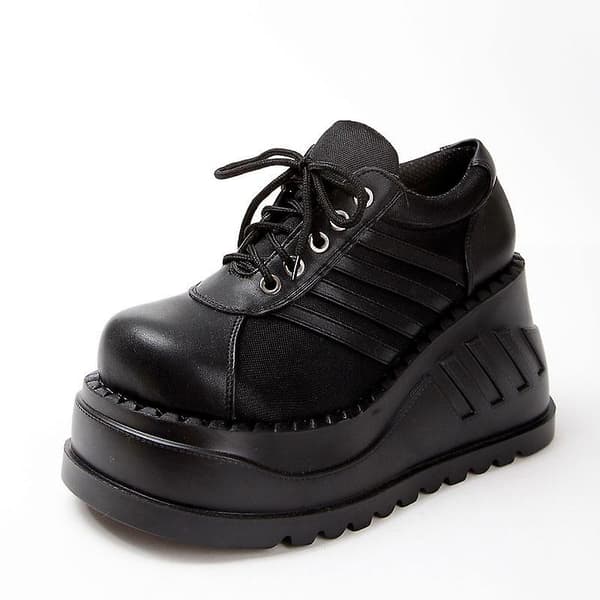Kvinnor Punk Classics Gotiskt Mode Svarta Chunky Boots 8