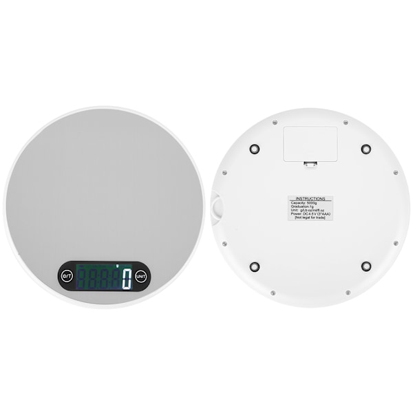 Mini Elektronisk Digital Våg i Rostfritt Stål 5kg/1g Kök Bakning Vikt Tillbehör Vit