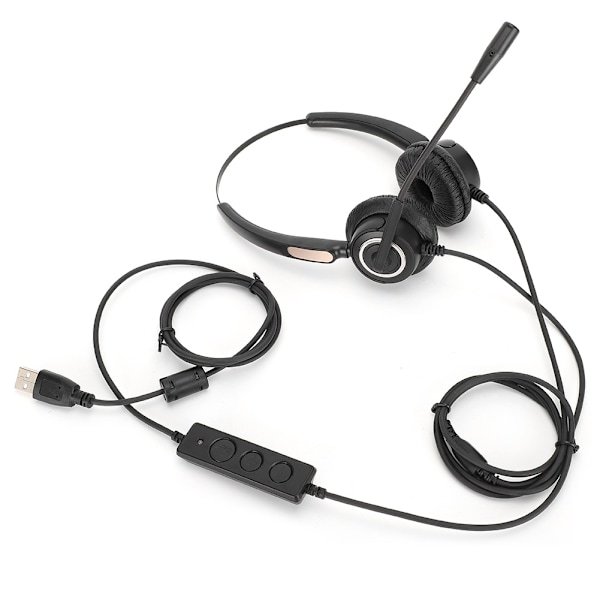 510D USB-headset för dator, operatör, justerbar, bekväm kommunikationshörlurar