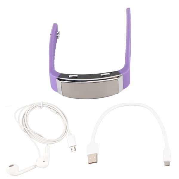 Diktafonklocka HD Brusreducering Röstaktiverad Musikspelare Ljudinspelare Armband för Möte Intervju Lila 16GB