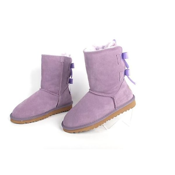 Vinterstövlar i äkta läder för kvinnor 2 bow violet 45