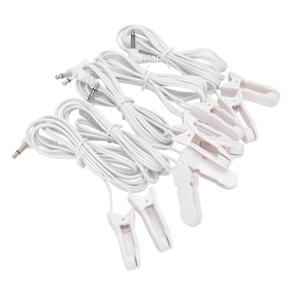5 st / påse 3,5 mm Öronklämma Elektrodledningar Kabel för TENS-enhet Fysioterapimaskin