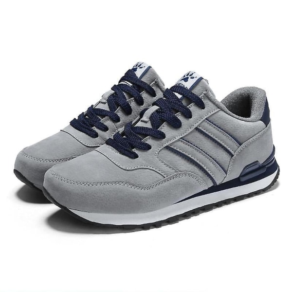 Män Casual Sneakers Skor med snörning Gray PU 40