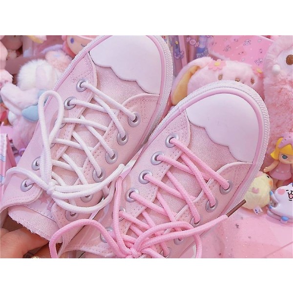 Kawaii Sneakers Skor Pink 36