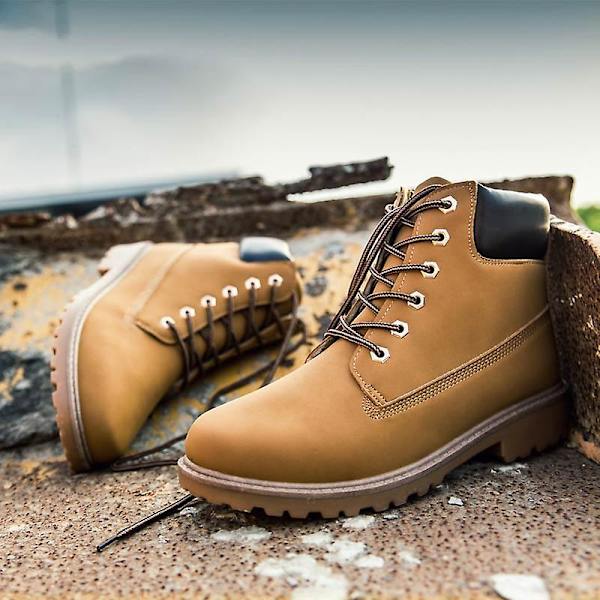 Varma plysch Kvinnor Fyrkantiga klackar Vintergul No Fur Snow Boots 8.5 / Yellow no fur