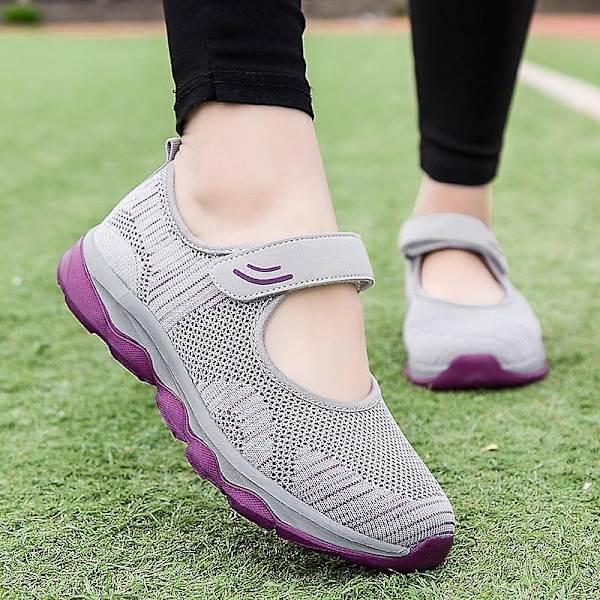 Andningsbara Mesh Tenis Casual Sneakers, Damskor Båtskor Rose Red 38