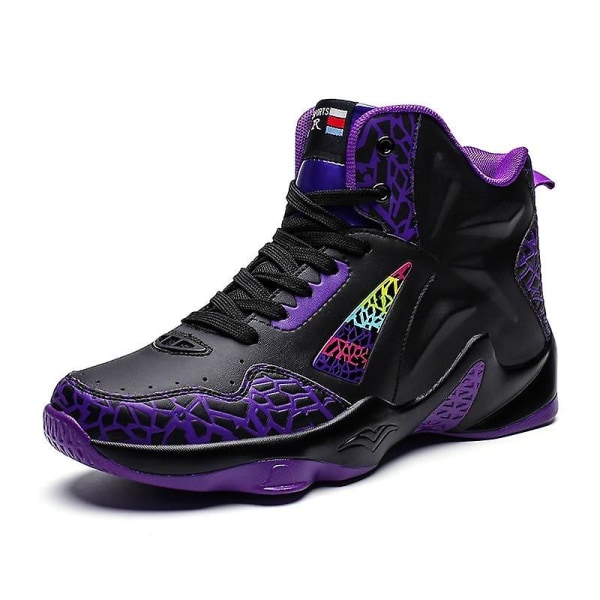 Vinterbasketskor, Sneakers för män black purple 37