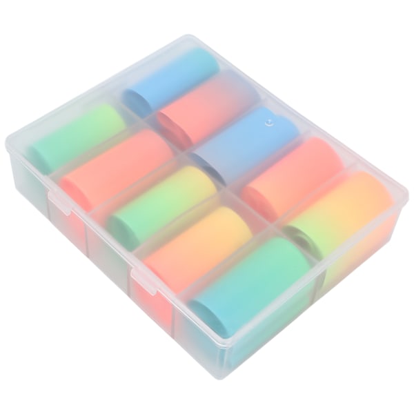 10 Rullar Självlysande Nagelkonst Transfer Stickers Olika Färger Fluorescerande Folie Sticker