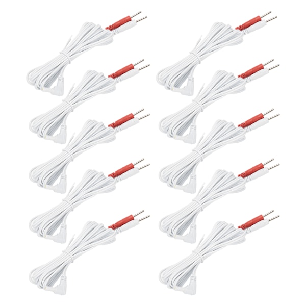 10 st / påse 2,35 mm 1,8 m 2?I?1 Pin Typ Elektrod Ledningstrådar Kabel för TENS Enhet Fysioterapi Maskin