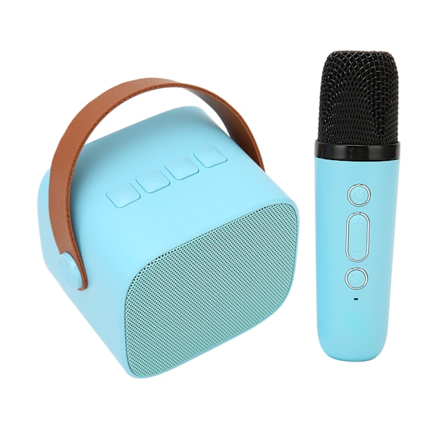 Bluetooth Högtalare Mikrofon Set HD Stereo Uppladdningsbar Retro Portabel Karaoke Maskin för Barn Vuxna Fest Blå