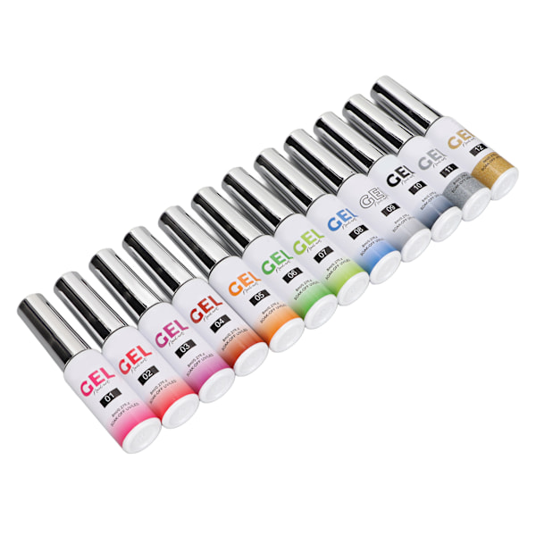 12 Färger Nagelkonst Gel Polish Kit DIY Målningsset för Salong