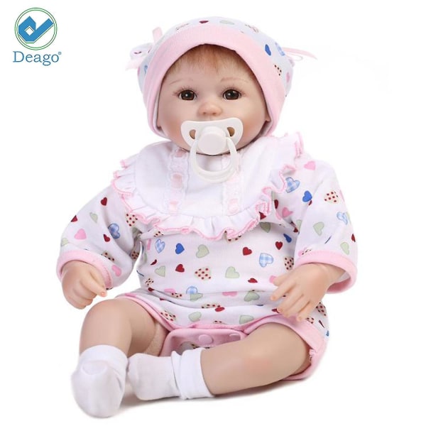 18 tums Reborn Baby Doll Vinyl Nyfödd Lovely Grill Verklighetstrogna söta baby med kläder