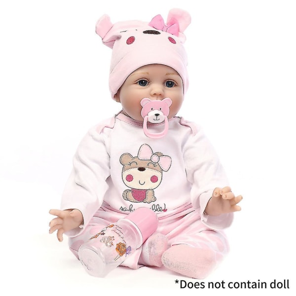 20-22 tum Simulering Baby Lätt att bära Barnleksak Rolig Reborn Doll Kläder Set Nytt D