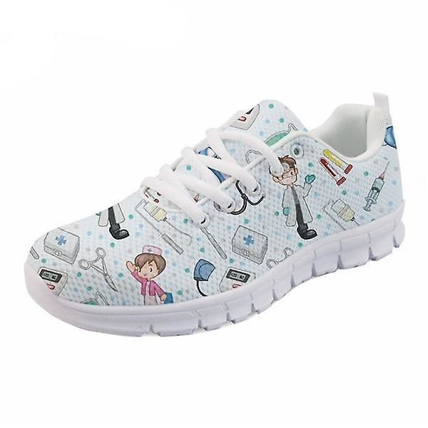 Vårsköterska Ballerinaskor, Söta tecknade sneakers för damer Set-2 45 / HMFA002BAQ