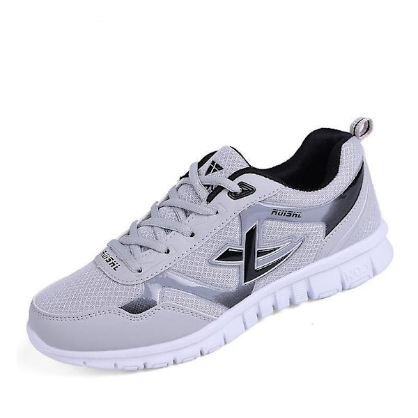 Herr Sneakers, Trendiga Mesh Andningsbara Snörskor Black 8.5