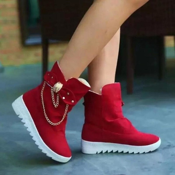 Vinter Casual Bow Varm Tube Boot red 39