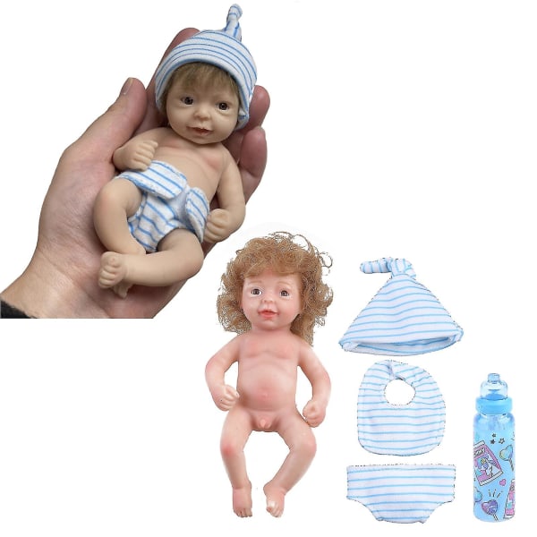 Mini för docka Reborn kaukasisk för docka för med rotat hår Toddler