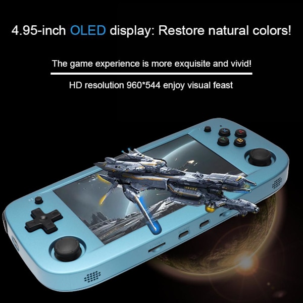 RG503 Handhållen Spelkonsol 64G/128G TF-kortstöd Wifi-funktion Öppen källkodssystem RK3566 Chip 4.95 tum OLED-skärm