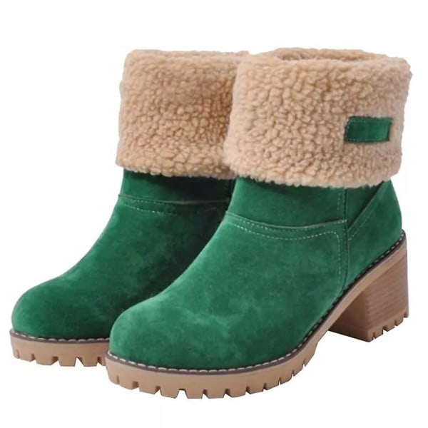 Varm och bekväm Casual Snow Vinter Rund Toe Boots green 40