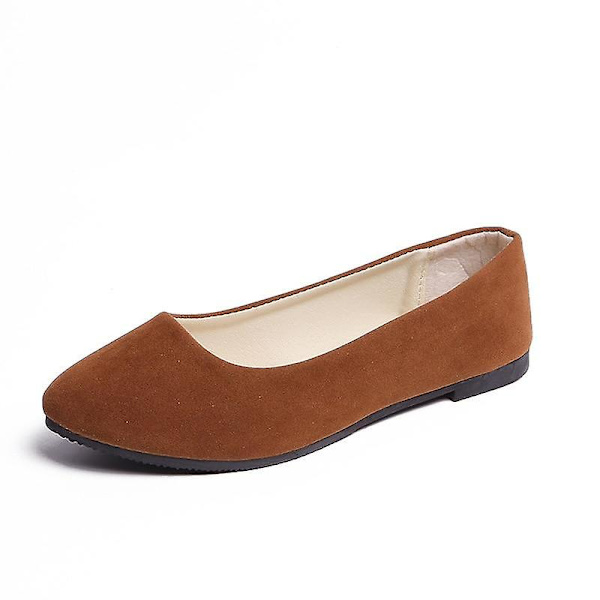 Faux Suede - Slip-on Balett, Flats Set-e Khaki 10