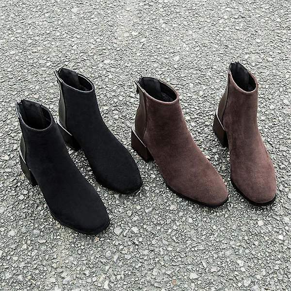 Höst Vinter Casual Chelsea Mode Ankel Boots BLACK 41