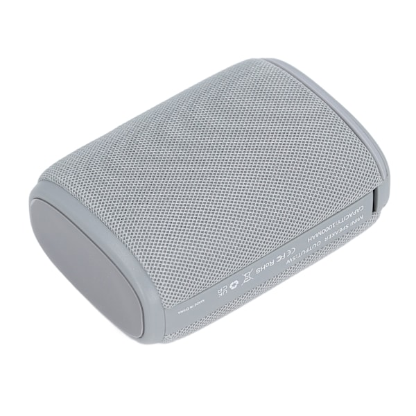 Bluetooth 5.0 Högtalare IPX7 Vattentät 1000mAh Uppladdningsbar Stereo Ljud Högtalare Portabel Trådlös Högtalare för Resor Vandring Kontor Grå