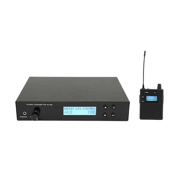 Trådlöst Hörlursmonitorsystem 626?662MHz 90dB 3 Lägen Monitor Öronretursystem för Bandsångare 110?240VEU-kontakt