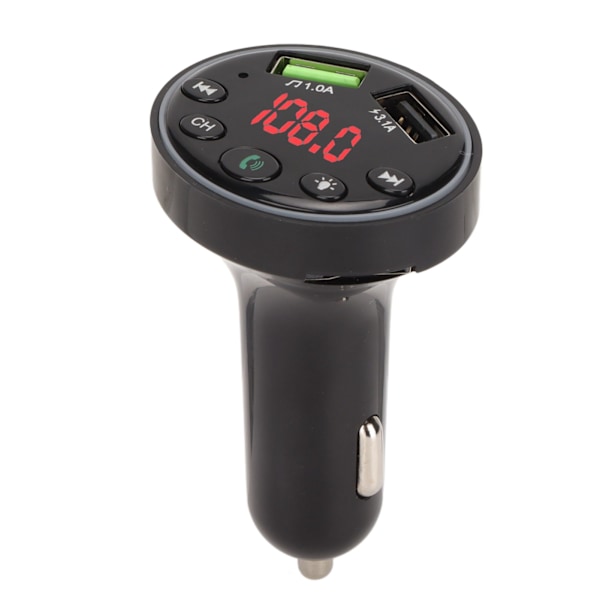 Billaddare Adapter USB Laddning MP3 Trådlös Bluetooth 5.0 FM-sändare med LED-display för bilar