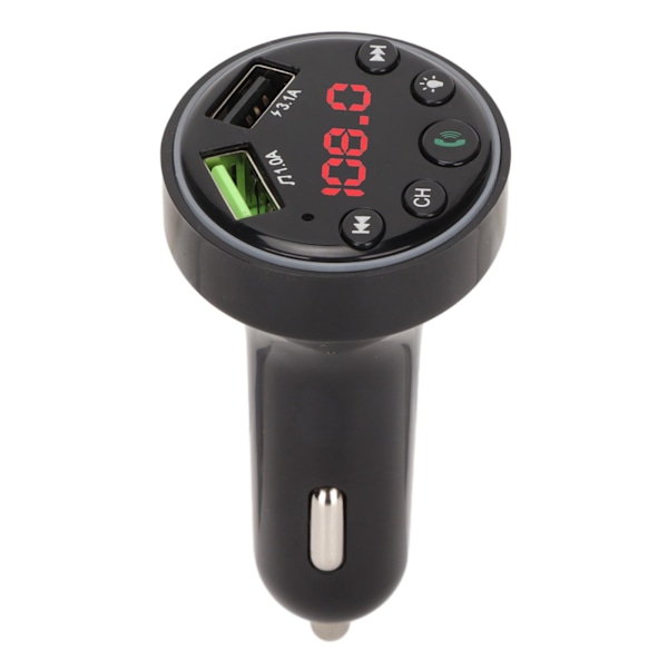 Billaddare Adapter USB Laddning MP3 Trådlös Bluetooth 5.0 FM-sändare med LED-display för bilar