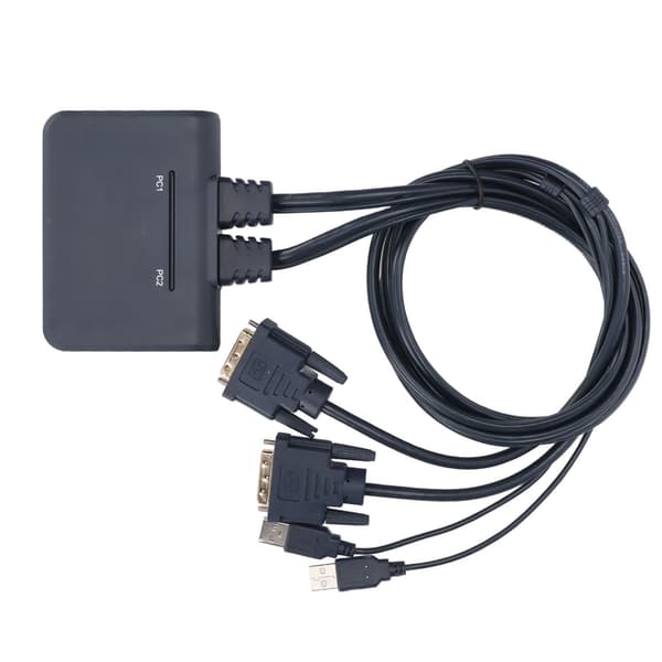 USB KVM-switch 2 portar trådbunden HD Multimedia Interface KVM-switch för hemunderhållning kontor 21UDB