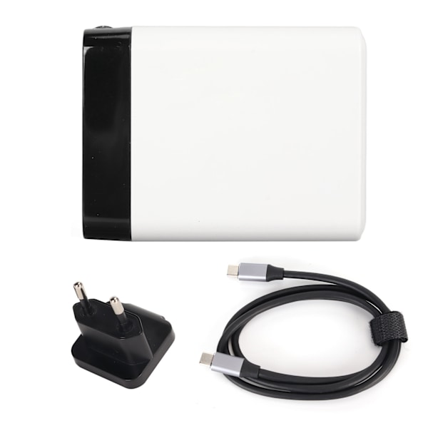 Bärbar Dockningsladdare Adapter 3 i 1 Snabbladdning HD Multimedia Interface PD 65W USB C Laddare för Switch OLED 100?240V Svart Vit EU-kontakt