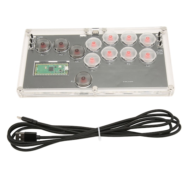 Fighting Box Flatbox Fighting Stick Controller med Hot Swap Mekaniska Tangenter Spelkontroll Joystick med RGB LED-lampa