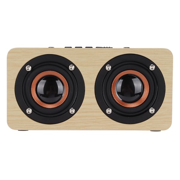 Trådlös Bluetooth-högtalare i trä, retro subwoofer AUX stereohögtalare för hemmet, surfplatta, bambuträfärg