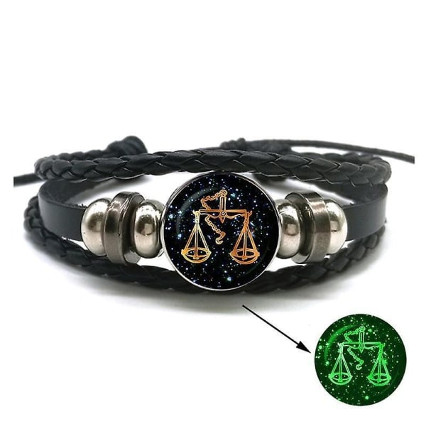 Stjärntecken- Läderarmband Libra-Luminous