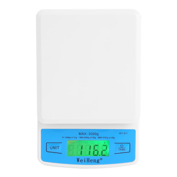 WEIHENG 3kg Elektronisk LCD-skärm Mini Digital Smyckesvåg Köksmat Vågningsbalans