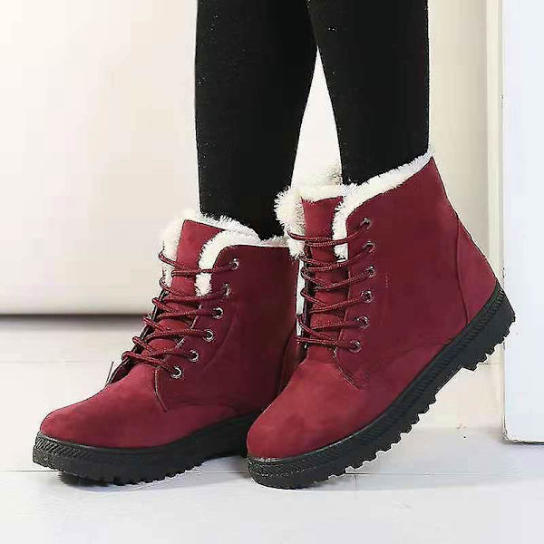 Kvinnor nya vintermode ankelboots Khaki 9 /