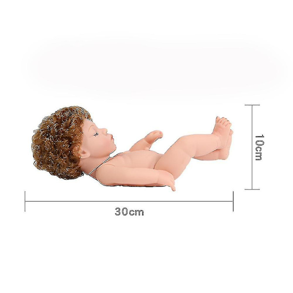 Reborn Baby Dolls Girls Silikon Helkroppsliknande Reborn Doll Sova Anatomiskt Korrekt Tvättbar leksaksdocka Reborn Babies 30cm,pojkbrun A_a