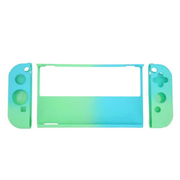 Spelkonsolskyddsfodral Gradient Ergonomiskt Grepp Spelkonsol Silikon Skyddande Fodral för Switch OLED Blå Grön