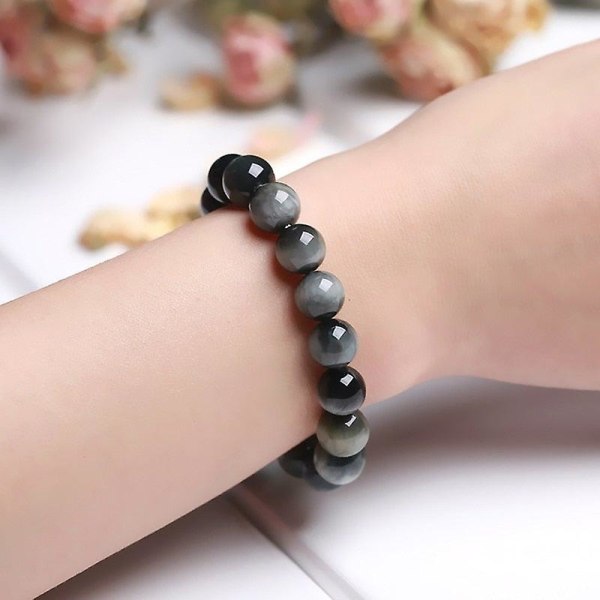 Eagle Eye- Gem Stone Beads, Charm Armband, Women 6mm