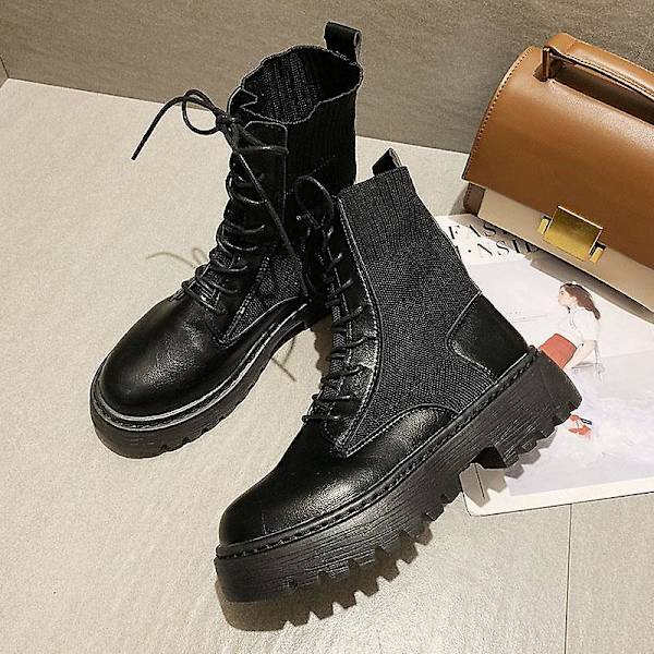 Kvinnor Army Combat Ankel Snörstövlar 4830black 6