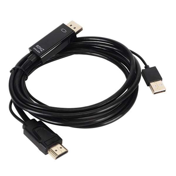 HD Multimedia Interface till DP-kabel 4K 60Hz Plug and Play Skärmkonverteringskabel för PS3 för Xbox PC-skärm