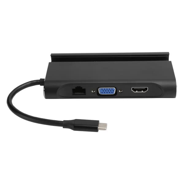 7-i-1 Dockningsstation USB Type-C Hub HD Multimedia Interface VGA RJ45 PD Hub Adapter