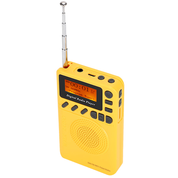 Mini fickradio DAB+FM Stereo Mottagare Digitalradio med MP3-spelare