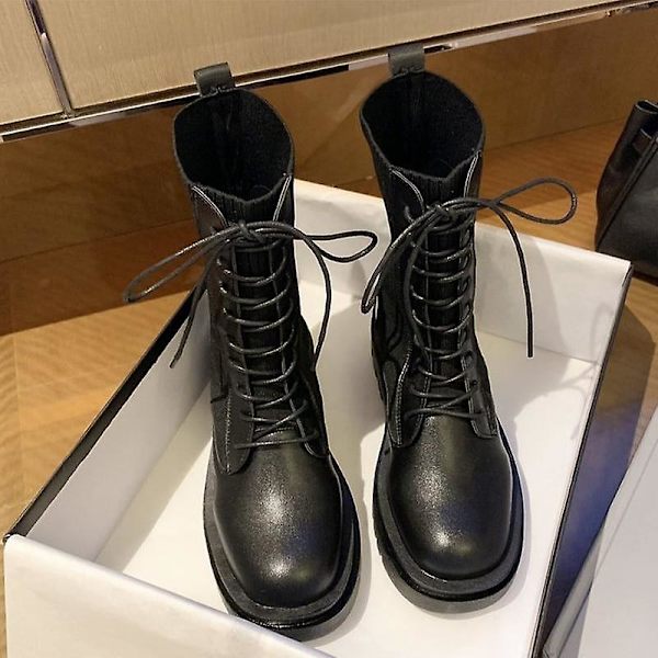 Kvinnor Army Combat Ankel Snörstövlar 4861black 9