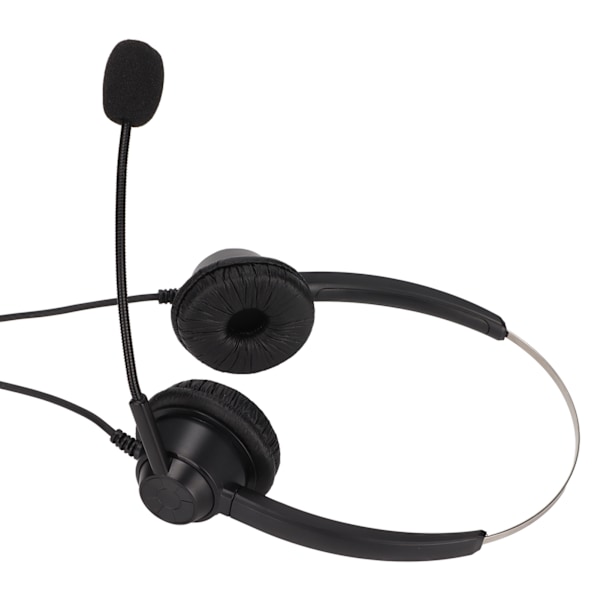 H360DRJ Binaural Telefonheadset Svart Brusreducerande Dubbelsidigt Headset för Callcenter Onlinekurser