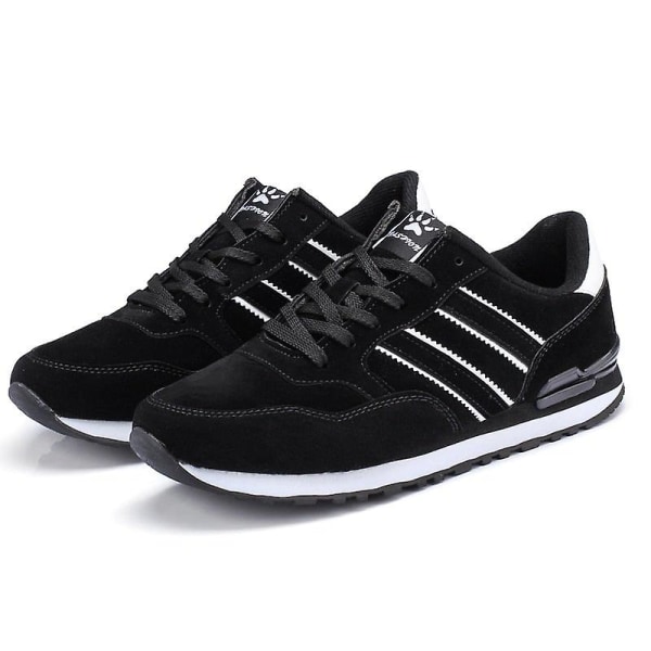 Män Casual Sneakers Skor med snörning Black PU 43