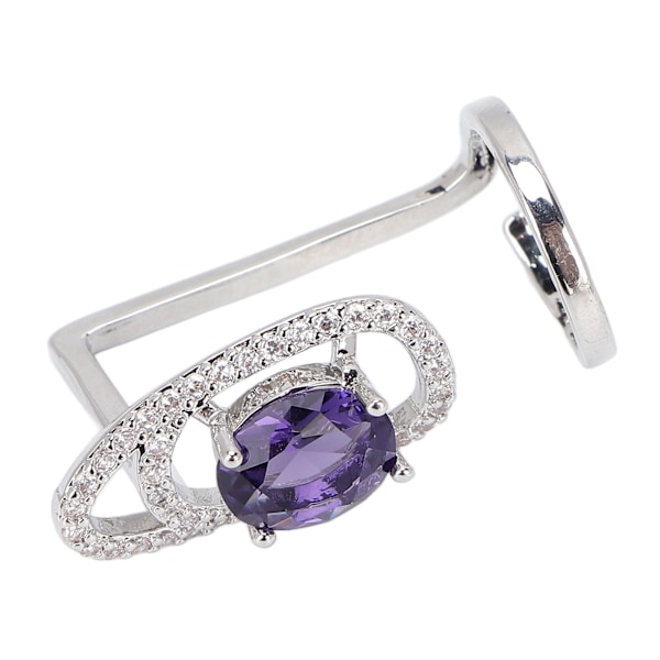 Fingernagelring Strass Stenar Glänsande Delikat Fingernagelskydd Smyckesgåva för Dansfest Dejting Lila