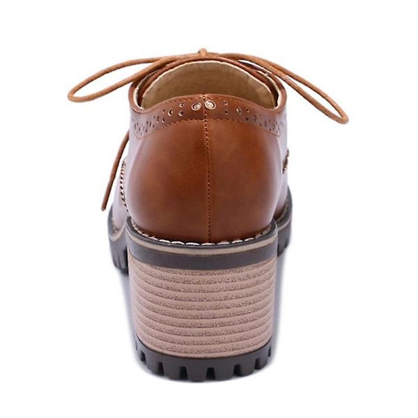 Dam Chunky Heels Vardagsskor Beige 4