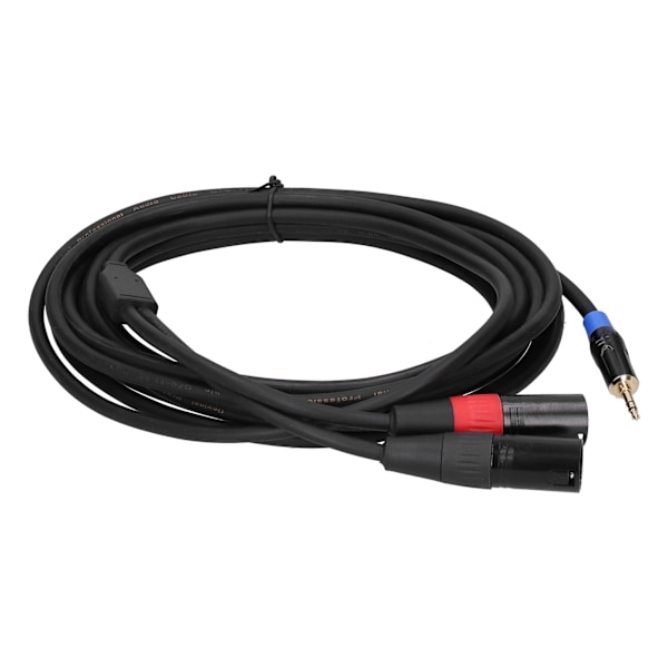 3,5 mm Stereo Hane till Dubbel 2 XLR Hane Kontakt Ljudkonverterare Adapter Kabel Sladd 5M