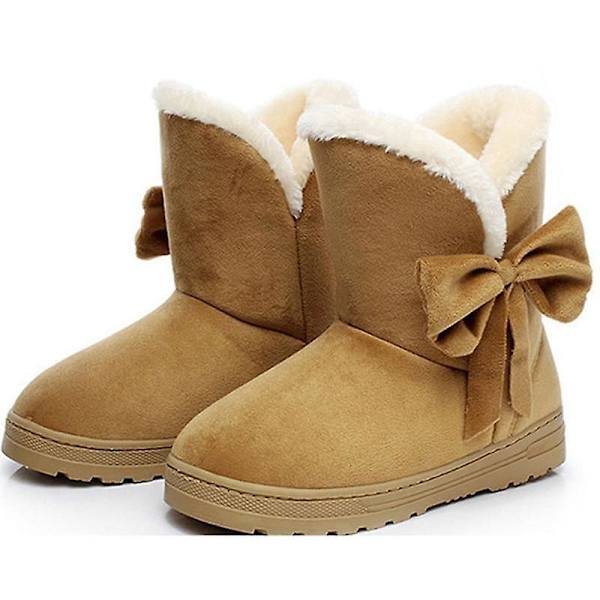 Damstövlar, Vintervärmare plysch Slip On Ankel Boots Brown (39-40)